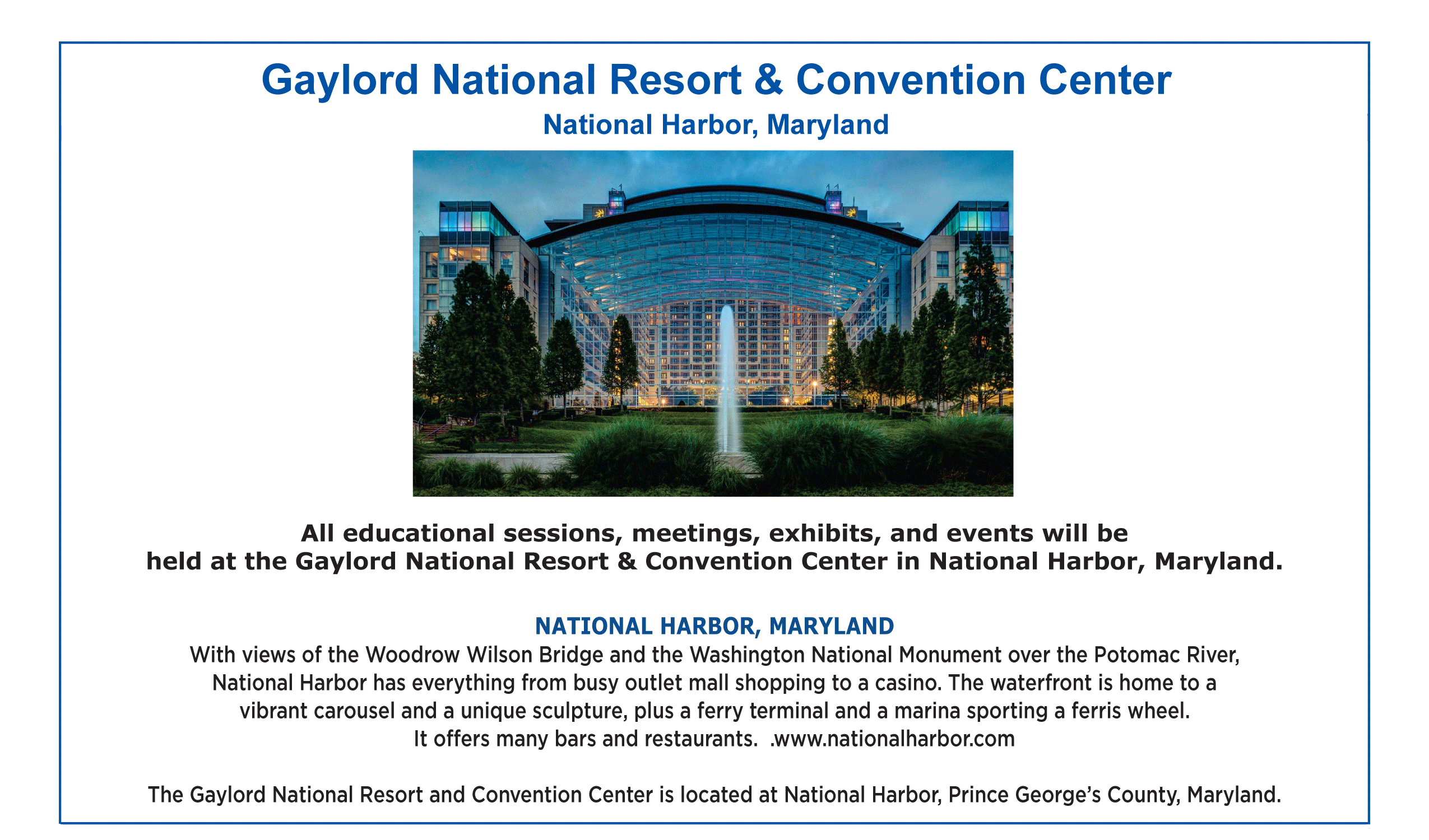 2023 National Harbor Conference International Association for